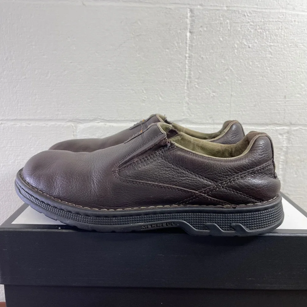 Merrell‎ World Legend Brown Leather Loafers Casual Walking Shoes Men's 12 US